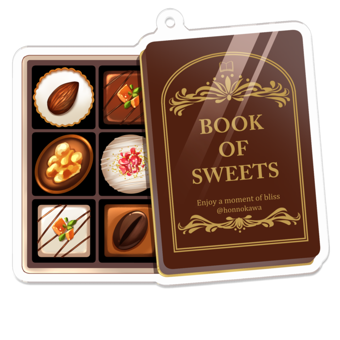 チョコアクリルキーホルダー - 70 x 70 (mm)