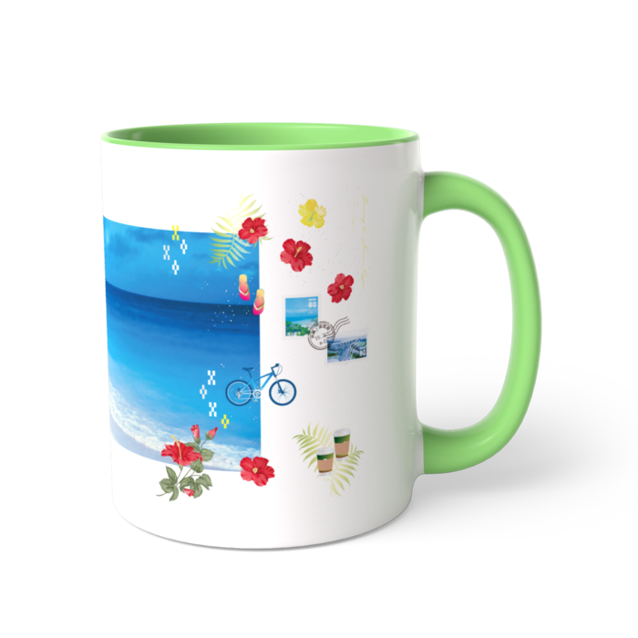 ニライカナイ　ツートンマグカップ【黄緑】さとうきびの新芽