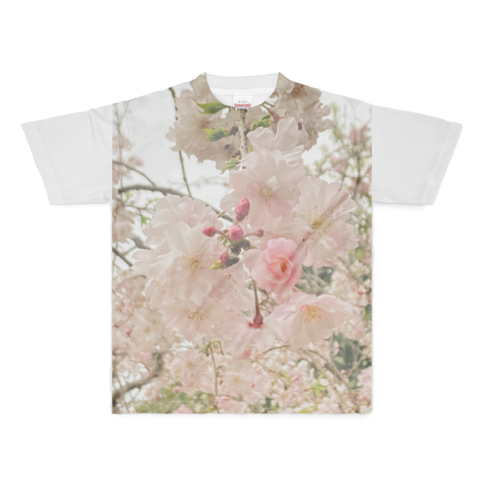 桜に一目惚れ フルグラフィックTシャツ - M - 正面印刷のみ