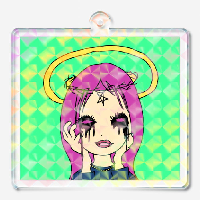 ホログラムアクリルキーホルダー - 50 × 50mm