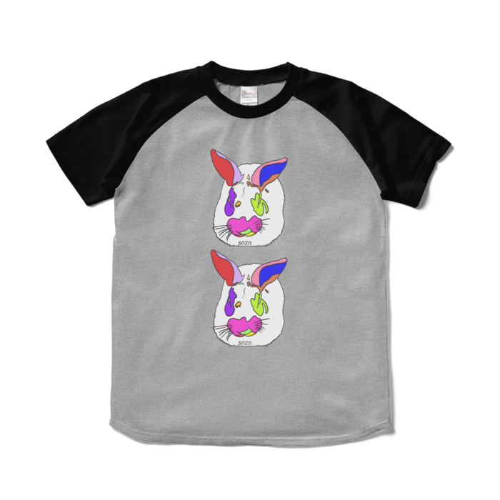 ラグランTシャツ - S - 杢グレー×ブラック