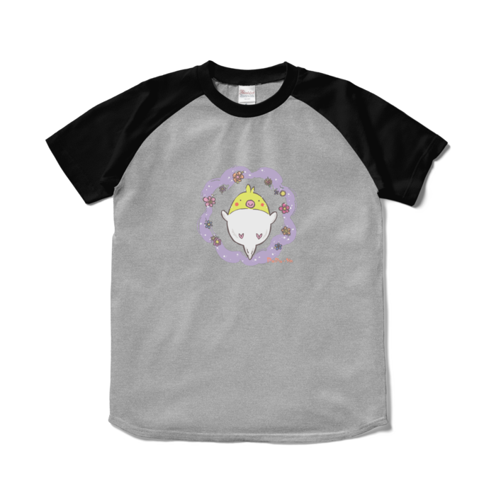 ラグランTシャツ - S - 杢グレー×ブラック(1)