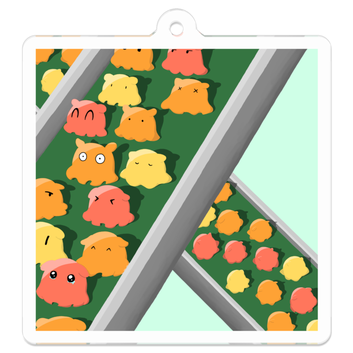 アクリルキーホルダー（コーティング） - 50 x 50 (mm)