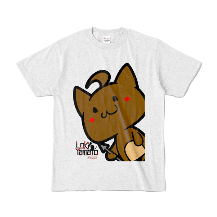 にゃぽもTシャツ - S - アッシュ (淡色)