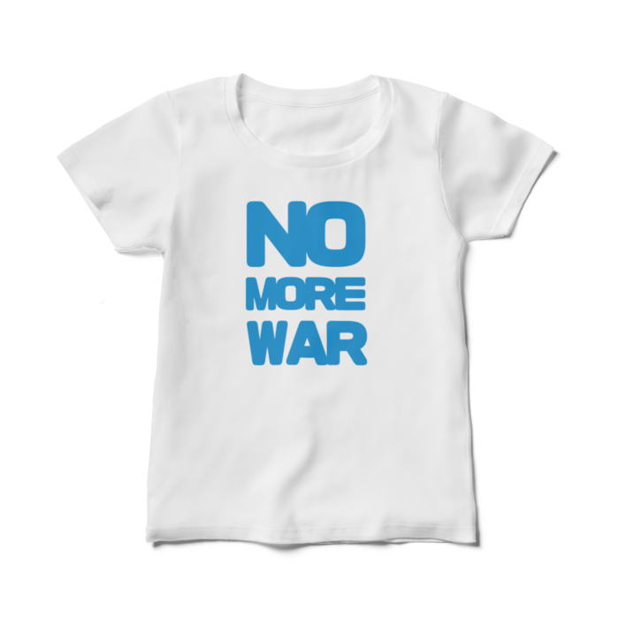 NO MORE WAR(青)レディースTシャツ - M - 白