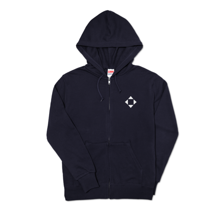 ジップパーカー - S - 両面-ネイビー