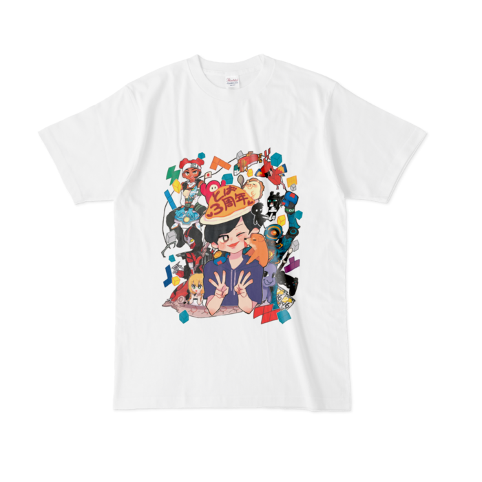 Tシャツ - L - 白(正面プリント)