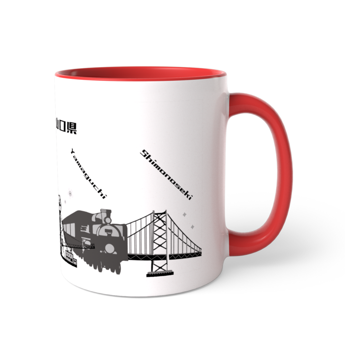 ツートンカラーマグカップ - 直径 8.2cm / 高さ 9.5cm【レッド】