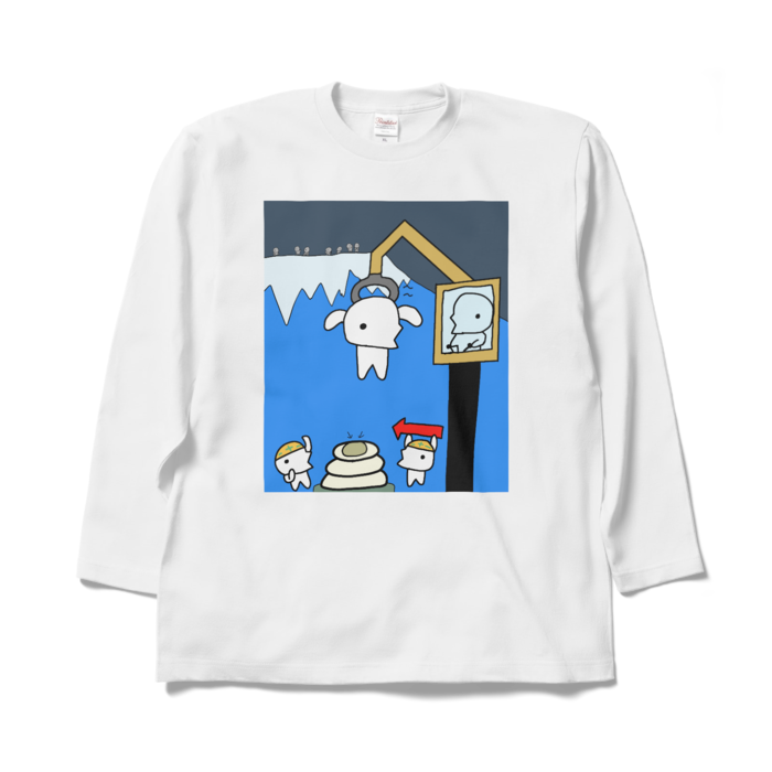 ロングスリーブTシャツ - XL - ホワイト(かがみもちの準備はOKー!)