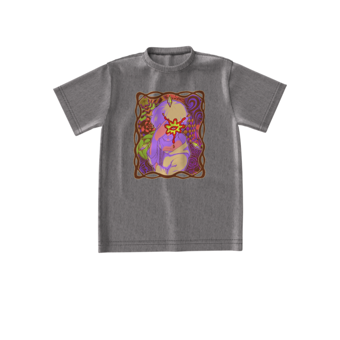 ビッグシルエットTシャツ - S - 正面 - ミックスグレー