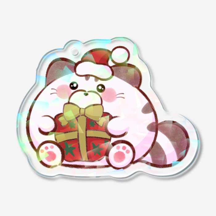 ホログラムアクリルキーホルダー - 50 × 50mm(ブルー）)