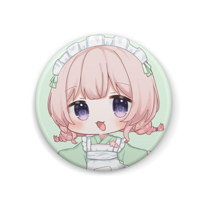 和風メイドデフォルメ缶バッジ - 44mm(1)