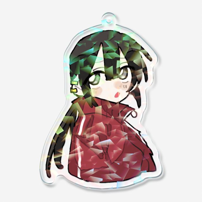 ホログラムアクリルキーホルダー - 70 × 70mm - クリスタル