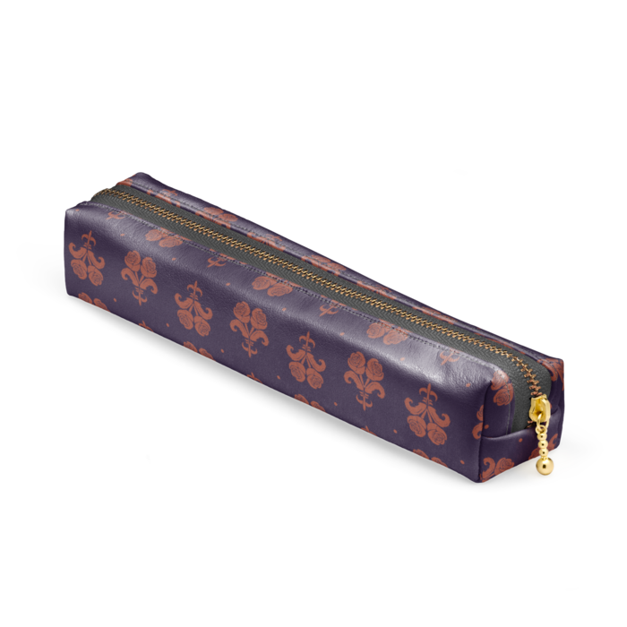 ペンケース - 20 x 4 x 4cm　紫と赤