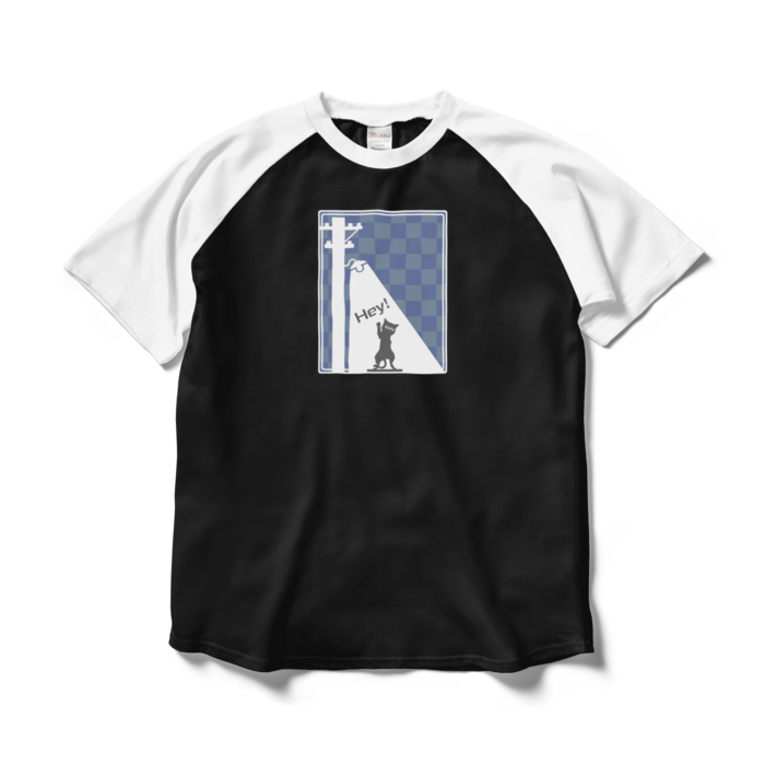 ラグランTシャツ - L - ブラック×ホワイト