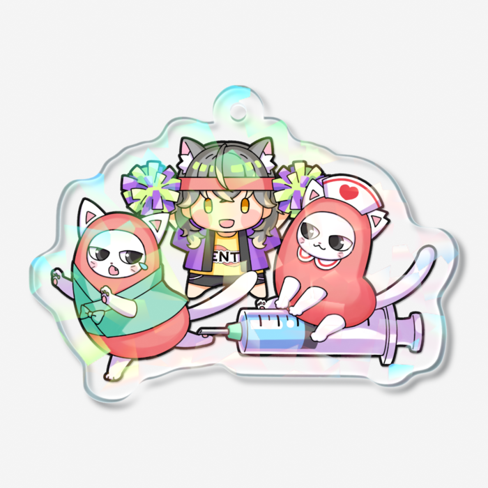 ホログラムアクリルキーホルダー - 50 × 50mm