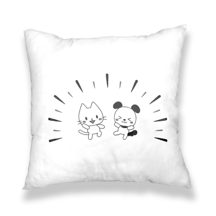 クッションカバー　モノトーン×白色（ホワイト）