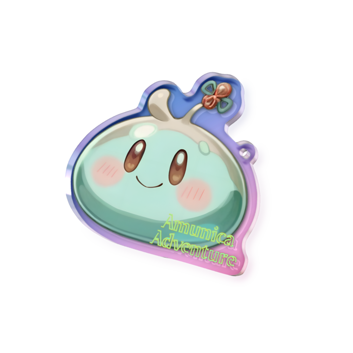 【アズライムver.】Amunica Adventure オーロラアクリルキーホルダー - 70 × 70mm