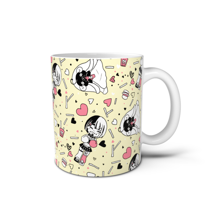 黄　マグカップ - 直径 8 cm / 高さ 9.5 cm