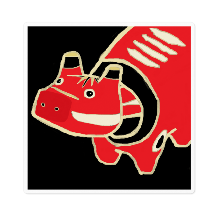 ステッカー(ホワイト) - 100 x 100 (mm)