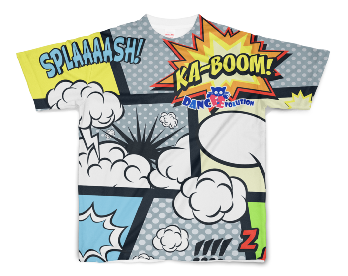 アメコミ風Tシャツ グレー - S - 両面印刷