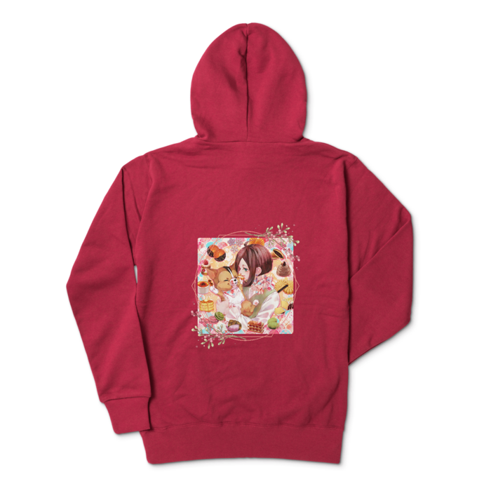 ジップパーカー - L - バーガンディ