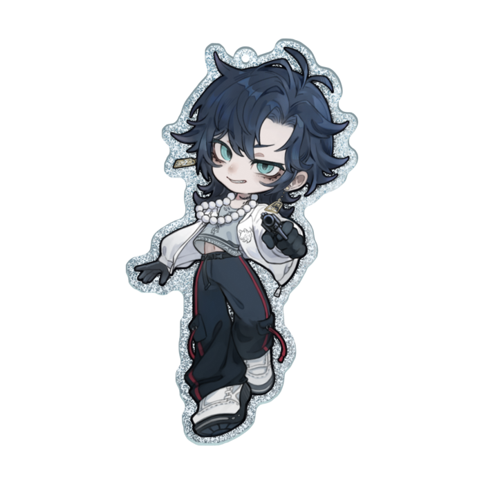 ラメアクリルキーホルダー - 100 × 100mm