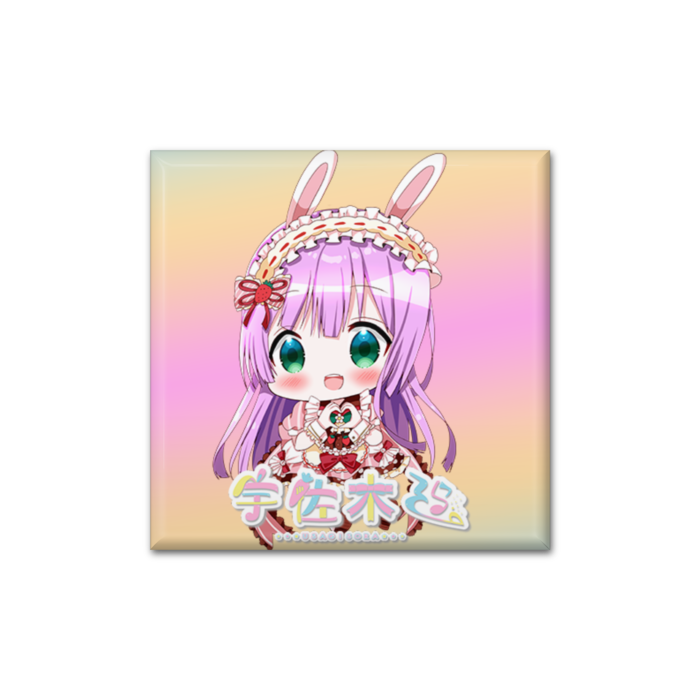 宇佐木そら（バレンタイン）缶バッジ - 四角形40mm