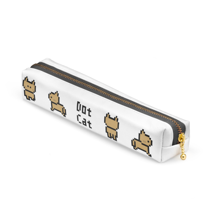 ペンケース - 20 x 4 x 4cm - 背景白 - ファスナー黒