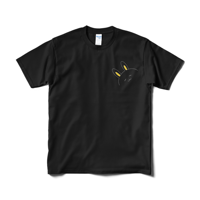 小黒うさうさTシャツ(短納期) - M - ブラック(1)