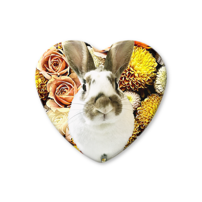 ハート缶バッジ - 52.5 × 57mm