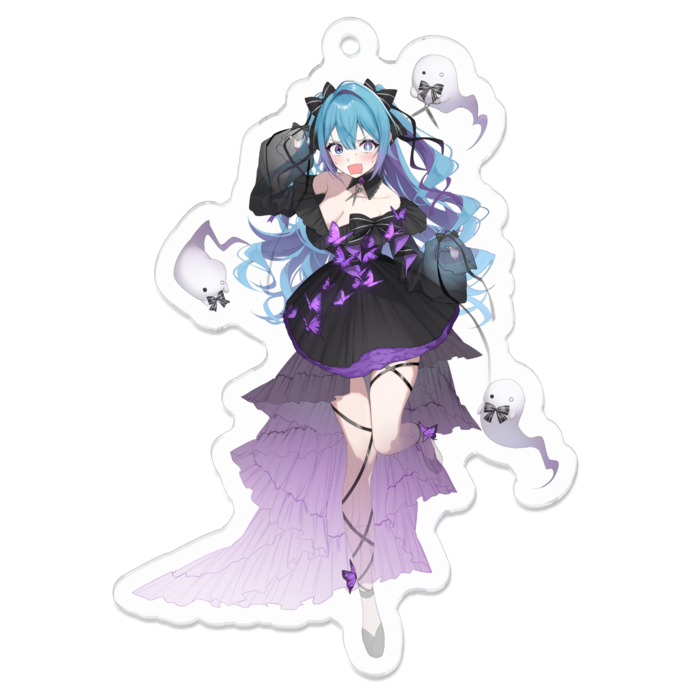 アクリルキーホルダー - 70 x 70 (mm) 驚き👻付き