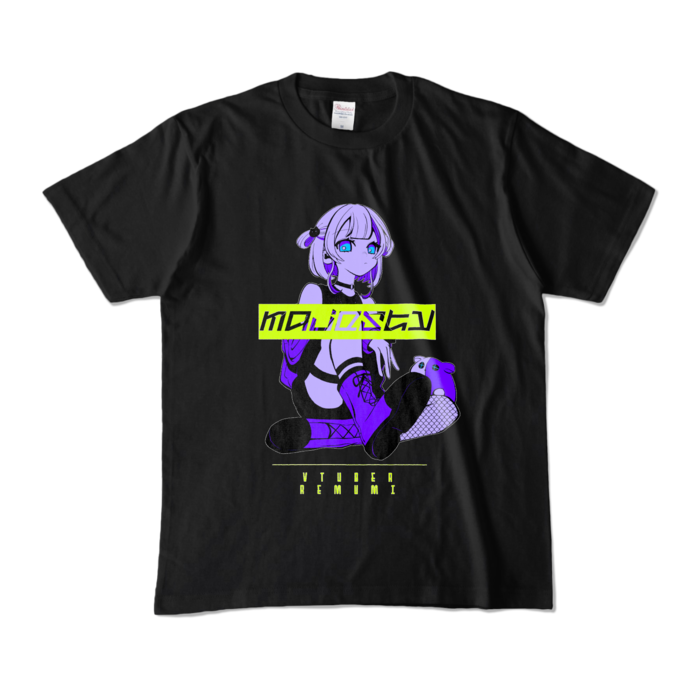 カラーTシャツ - M - ブラック (濃色)(文字黄色) 