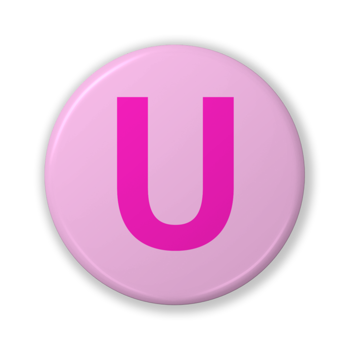 【U（ユー）】〈ピンク〉缶バッジ- 32mm