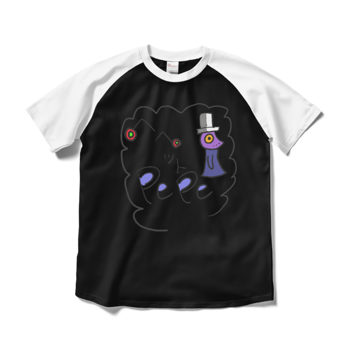 ラグランTシャツ - M - ブラック×ホワイト