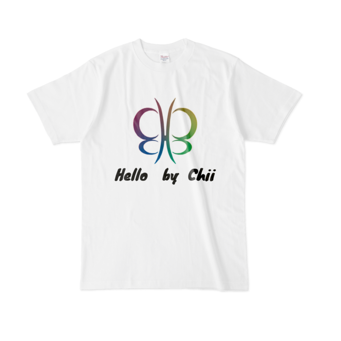 Tシャツ - L - レインボー蝶黒背景あり