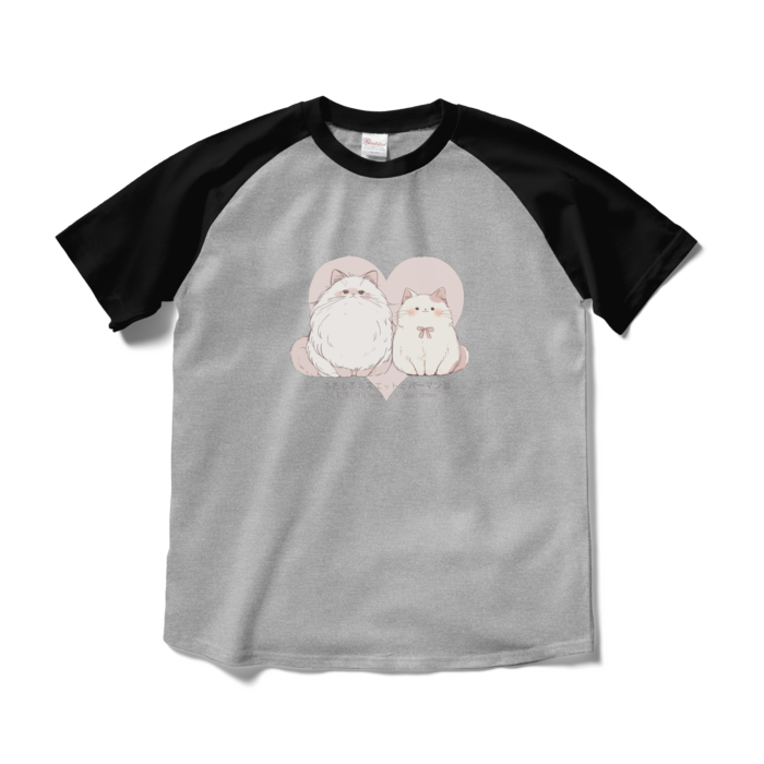 ラグランTシャツ - M - 杢グレー×ブラック