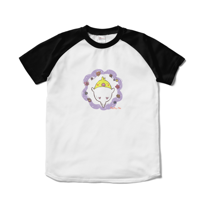 ラグランTシャツ - S - ホワイト×ブラック(1)