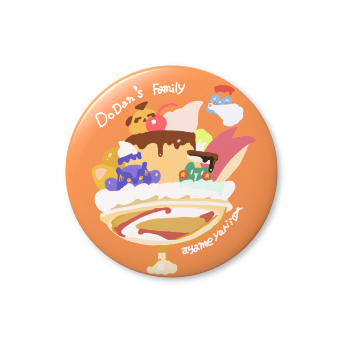 オレンジ−プリンアラモード 缶バッジ32mm