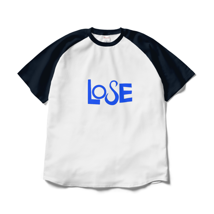 ラグランTシャツ - XL - ホワイト×ネイビー(LOSE)