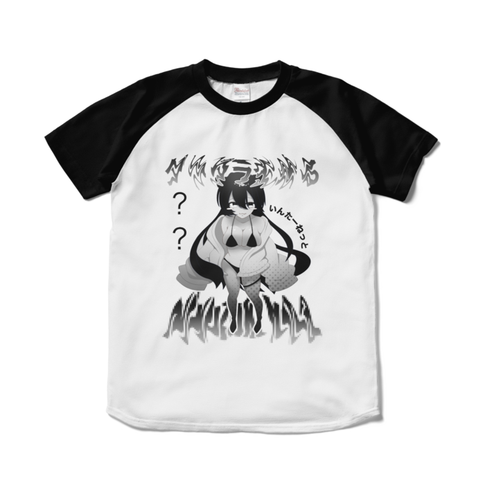 ラグランTシャツ - S - ホワイト×ブラック