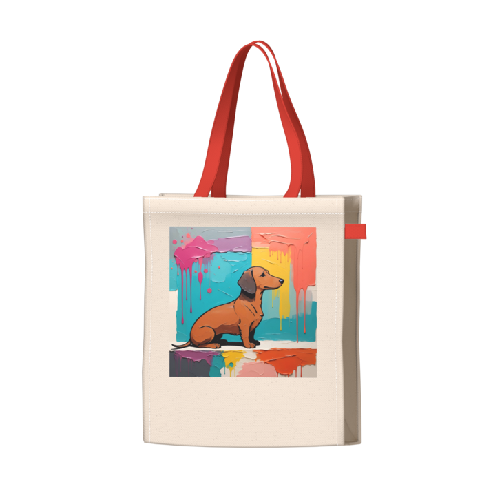 ツートンカラーバッグ - レッド - W34 × H41 × D14cm