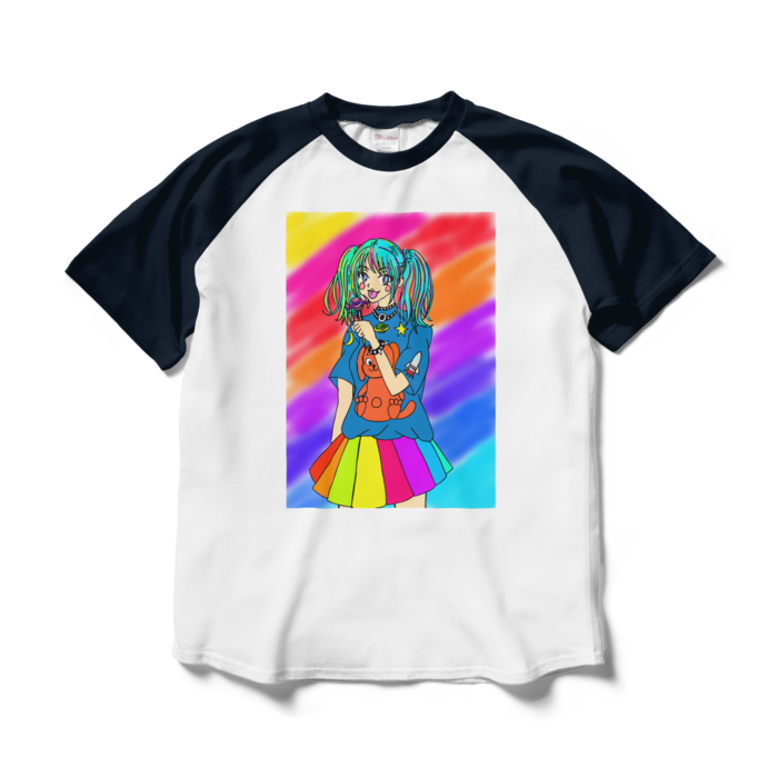 ラグランTシャツ - L - ホワイト×ネイビー