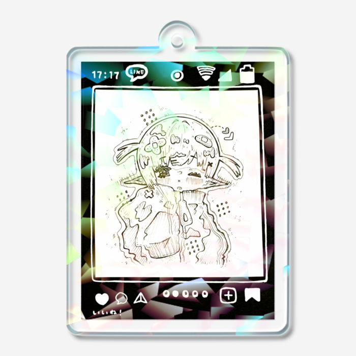 ホログラムアクリルキーホルダー - 50 × 50mm