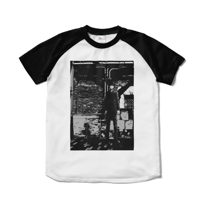 ラグランTシャツ - S - ホワイト×ブラック