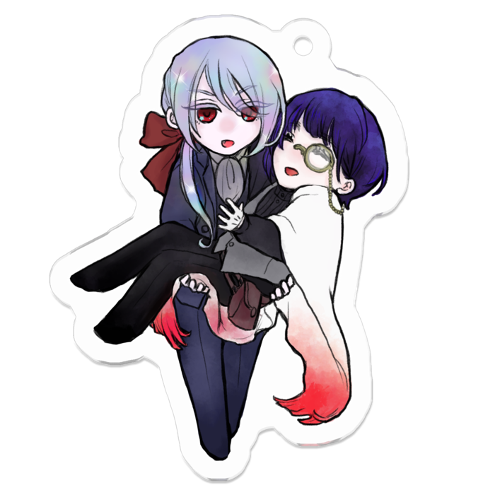 アクリルキーホルダー（コーティング） - 50 x 50 (mm)(白枠)