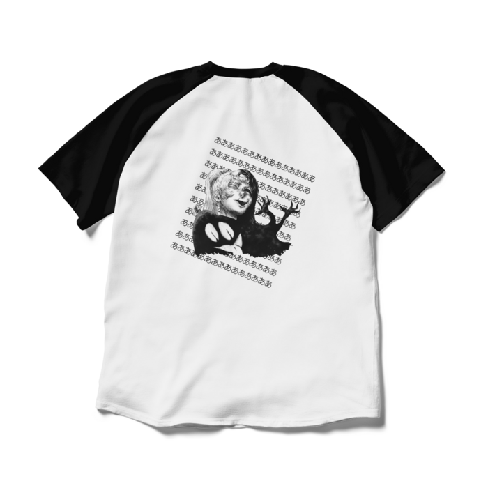 ラグランTシャツ - XL - ホワイト×ブラック