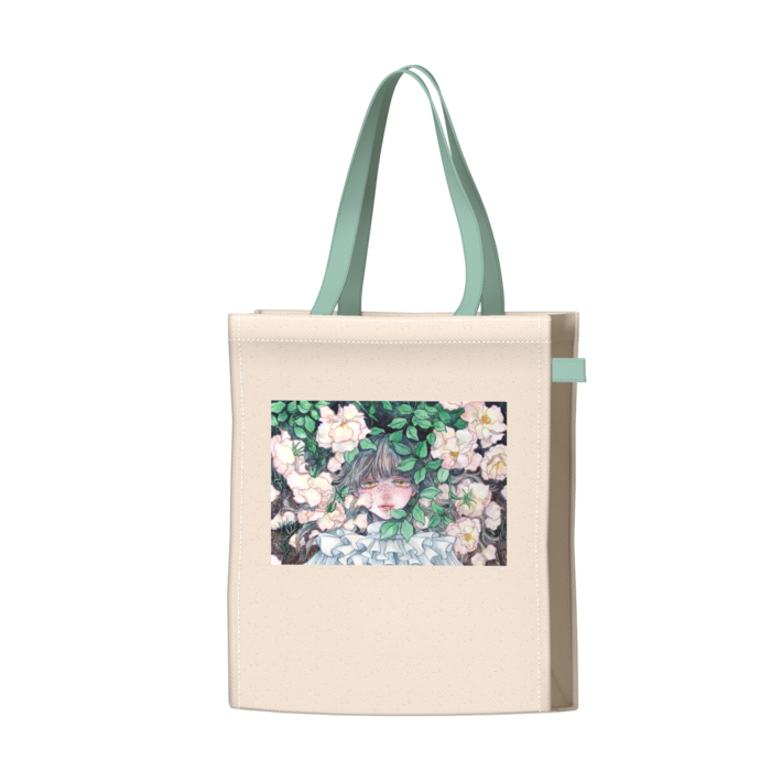 ツートンカラーバッグ - グリーン - W34 × H41 × D14cm