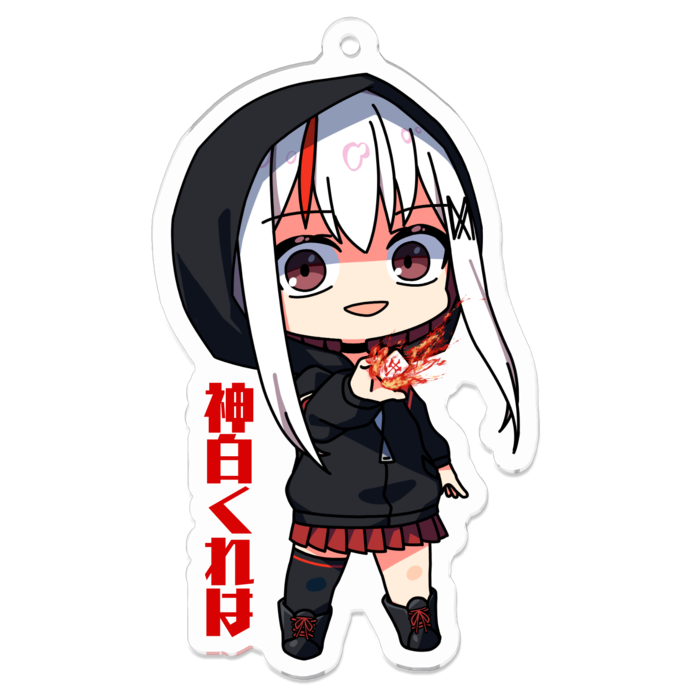 アクリルキーホルダー（コーティング） - 70 x 70 (mm)(見開き、フード)