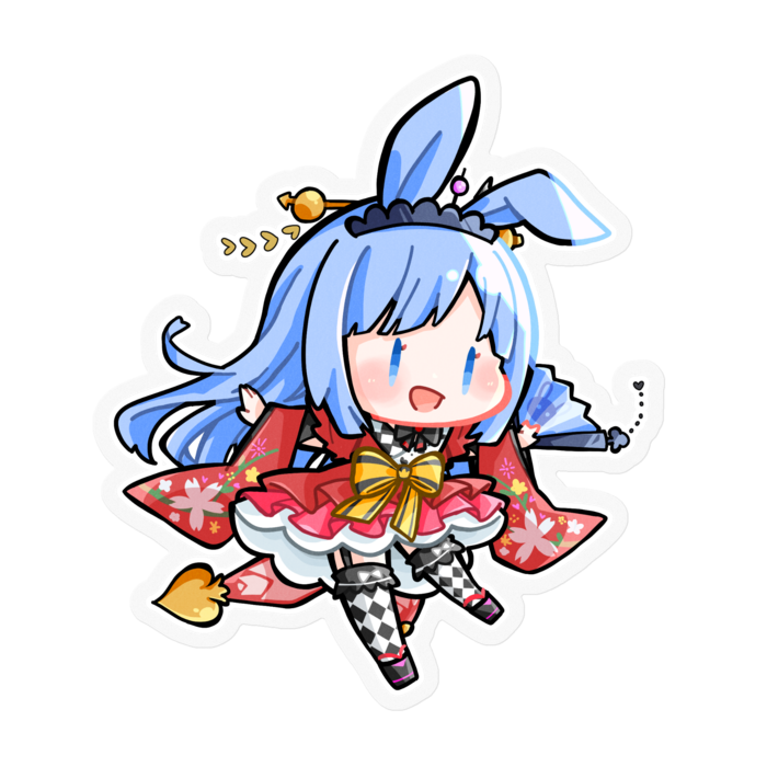 うさぎステッカー 和服 小